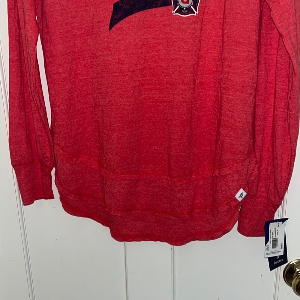 NWT Fanatics heather Red (original logo) Chicago Fire Long Sleeve Tee, medium - Picture 5 of 9
